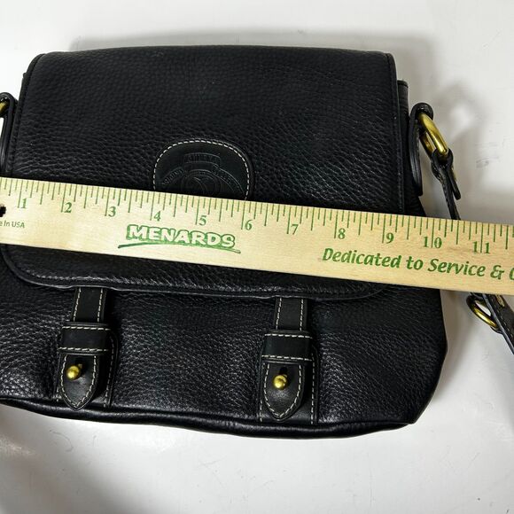 Vintage Ghurka Black Pebble Calfskin Luxury Leather Flap Shoulder Crossbody Bag - Picture 13 of 16